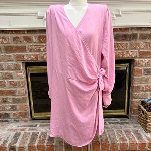 H&M Soft Pink Long Sleeve Wrap Dress / XL / Excellent condition